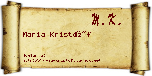 Maria Kristóf névjegykártya